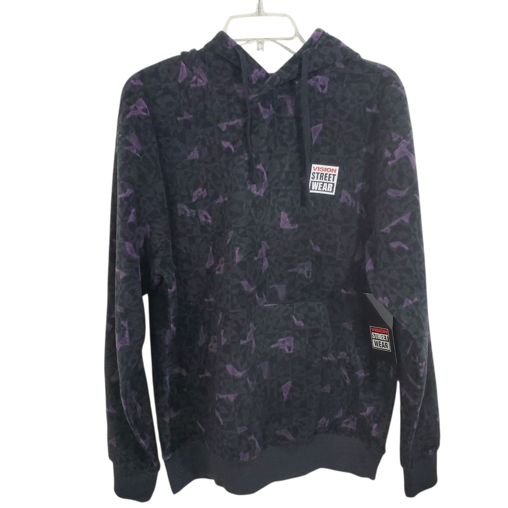 NWT Vision Street Wear Fleece Hoodie Sweatshirt Size Medium Retro Skate Y2K